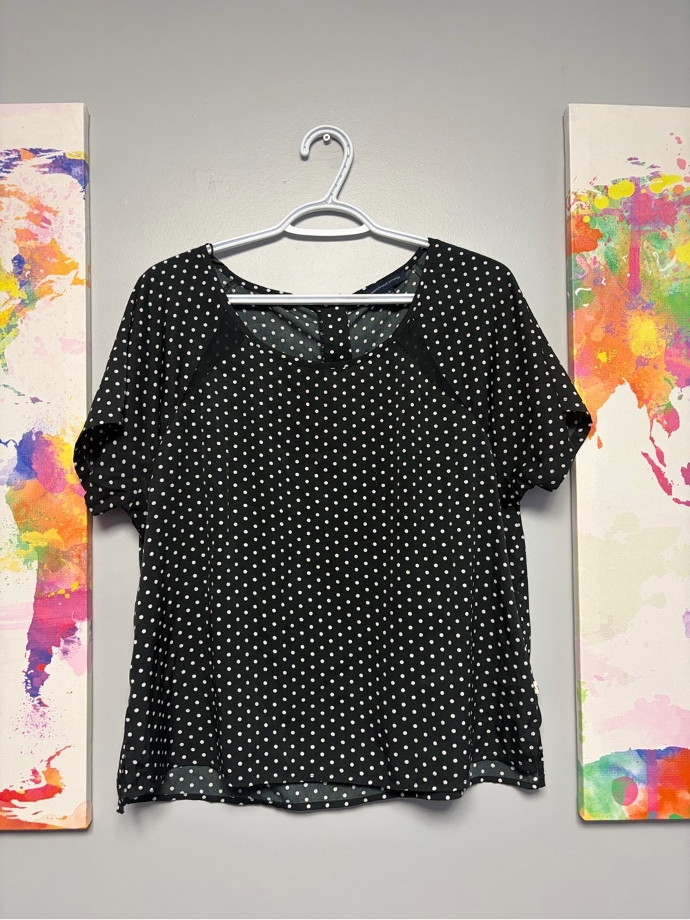 **3 for $15** American Eagle Outfitters Black and White Polka Dot Blouse